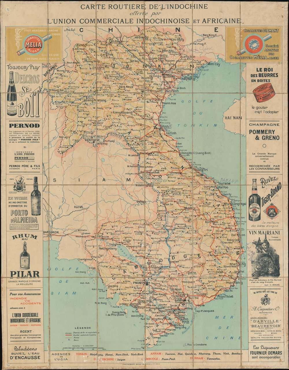 인도차이나 및 아프리카 무역연합에서 제작한 1928년 지도