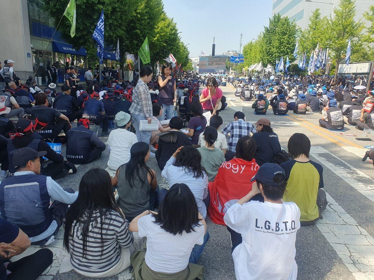 광주 시내에서 열린 전국노동자대회